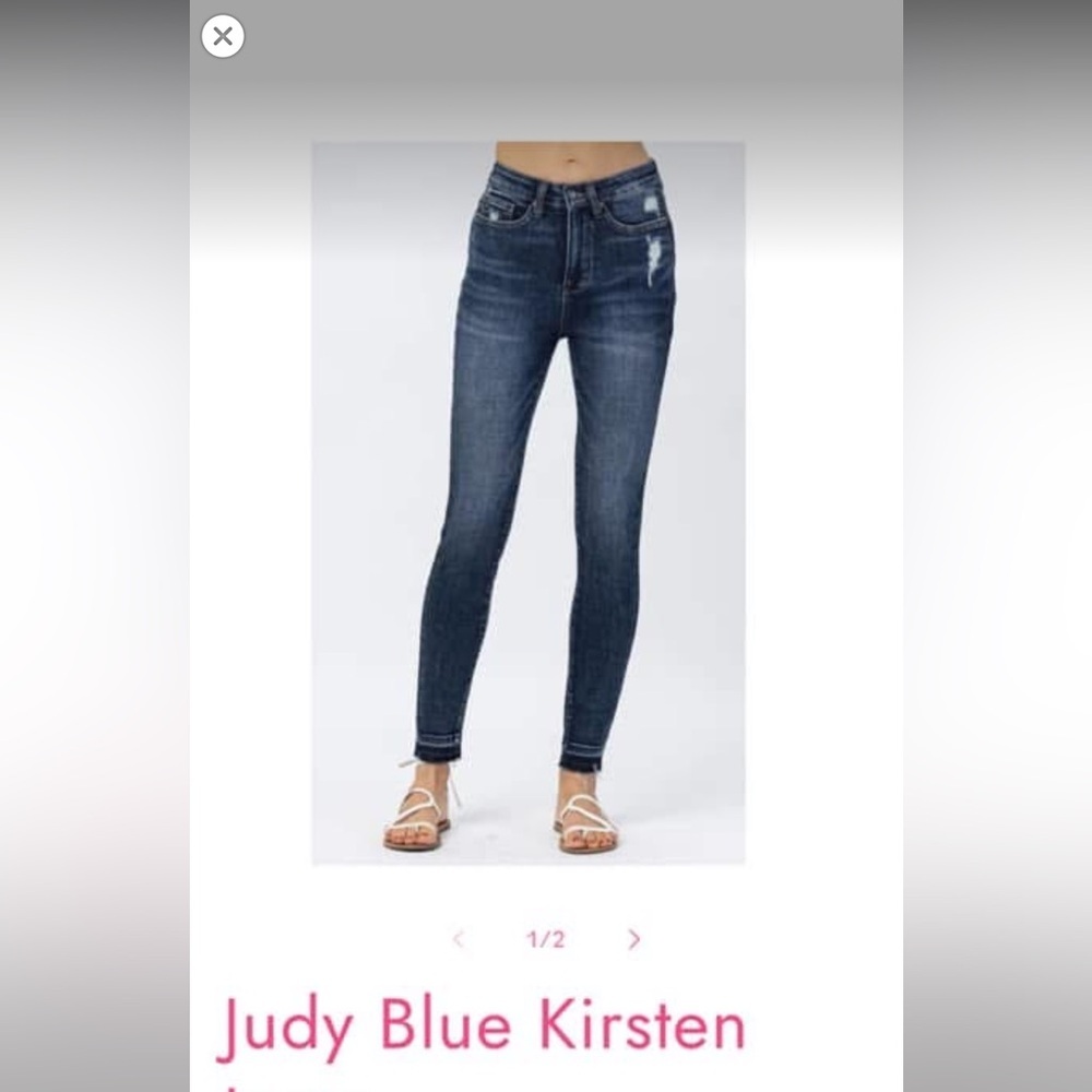 Judy Blue Kirsten Jeans 13 /31 skinny fit stretch light distressed - Picture 5 of 5